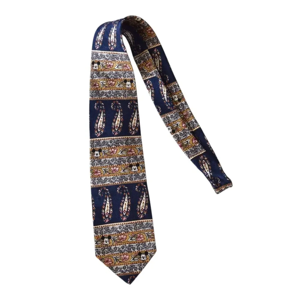 Vintage Disney Mickey Paisley Silk Necktie